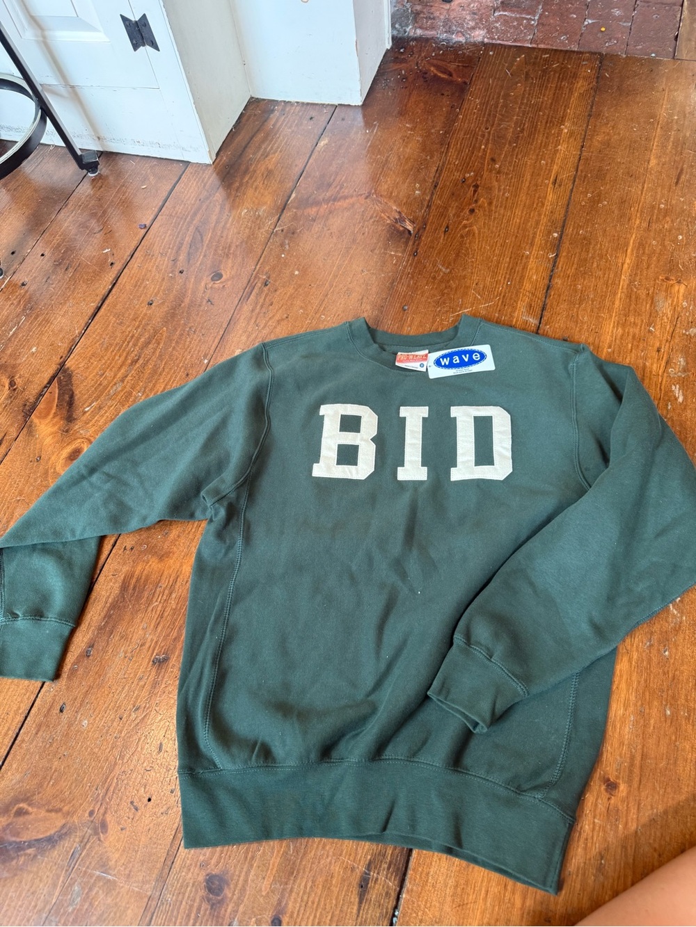 BID Block Island Logo Crewneck Sweater Green